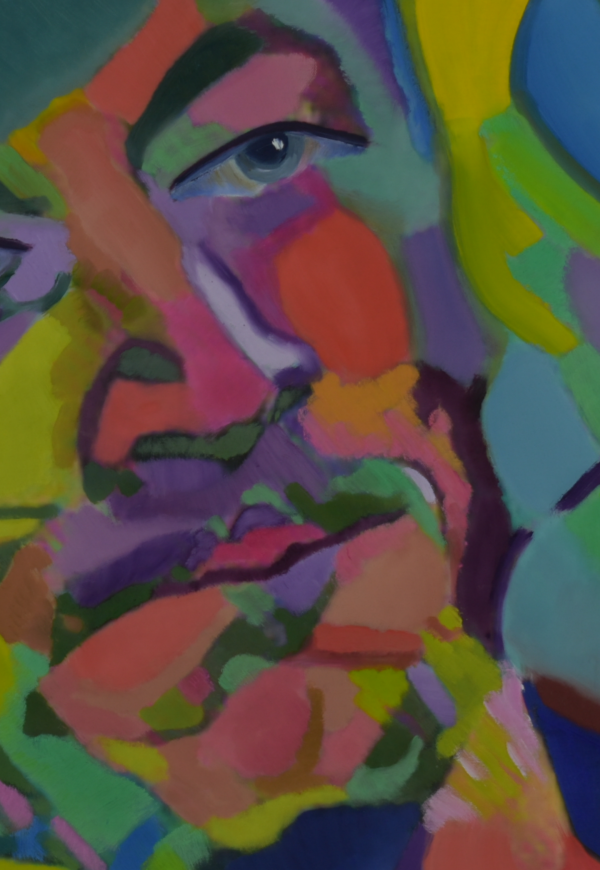 Detail on LEWANDOWSKI 1's Oil on Canvas Portrait